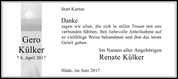 Todesanzeige von Gero Külker von SYK