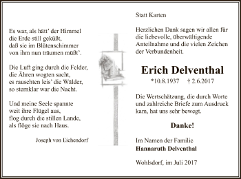 Todesanzeige von Erich Delventhal von SYK