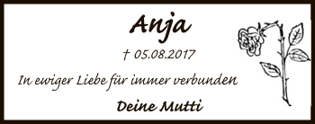 Todesanzeige von Anja Draheim-Dammann von SYK