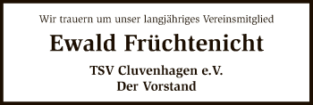 Todesanzeige von Ewald Früchtenicht von SYK