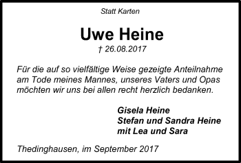 Todesanzeige von Helga Geng von SYK