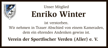 Todesanzeige von Enriko Winter von SYK
