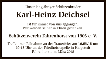 Todesanzeige von Karl-Heinz Deichsel von SYK