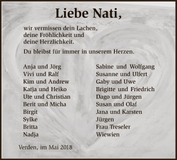 Todesanzeige von Nati  von SYK