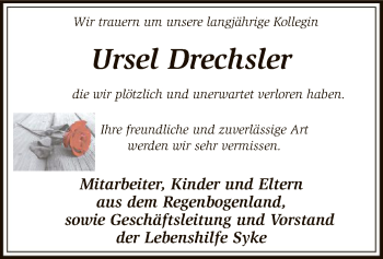 Todesanzeige von Ursel Drechsler von SYK