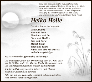 Todesanzeige von Heiko Holle von SYK