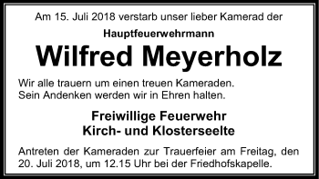 Todesanzeige von Wilfred Meyerholz von SYK