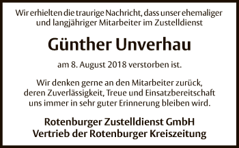 Todesanzeige von Günther Unverhau von SYK