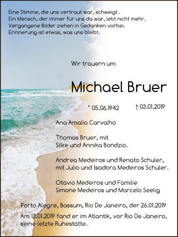 Todesanzeige von Michael Bruer von SYK