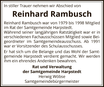 Todesanzeige von Reinhard Rambusch von SYK