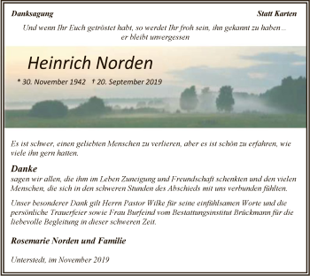 Todesanzeige von Heinrich Norden von SYK