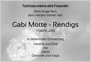 Todesanzeige von Gabi Motte-Rendigs von SYK