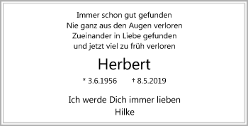 Todesanzeige von Herbert  von SYK