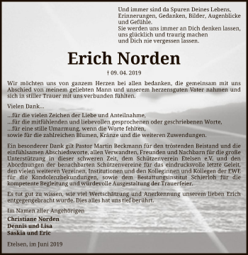 Todesanzeige von Erich Norden von SYK