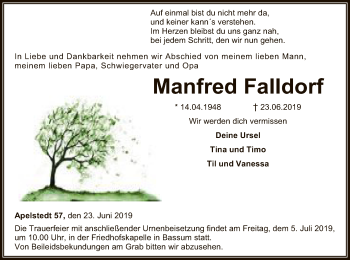 Todesanzeige von Manfred Falldorf von SYK