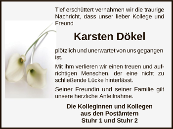 Todesanzeige von Karsten Dökel von SYK