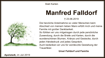 Todesanzeige von Manfred Falldorf von SYK