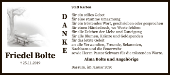 Todesanzeige von Friedel Bolte von SYK