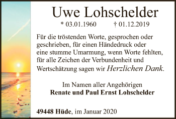 Todesanzeige von Uwe Lohschelder von SYK