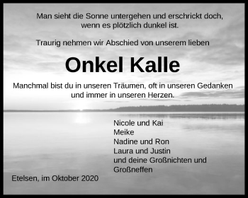 Todesanzeige von Kalle  von SYK