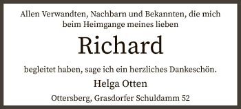 Todesanzeige von Richard Otten von SYK