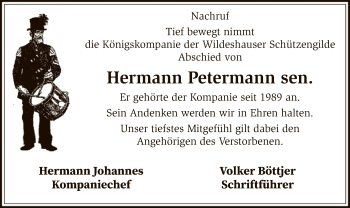 Todesanzeige von Hermann Petermann von SYK