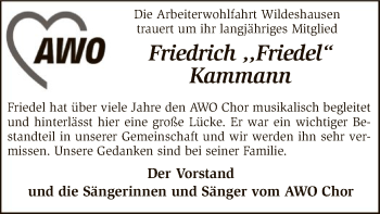 Todesanzeige von Friedrich Kammann von SYK