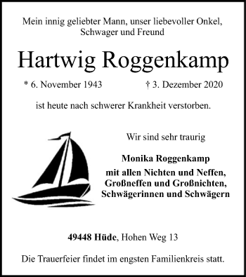 Todesanzeige von Hartwig Roggenkamp von SYK