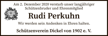 Todesanzeige von Rudi Perkuhn von SYK