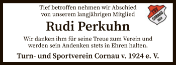 Todesanzeige von Rudi Perkuhn von SYK