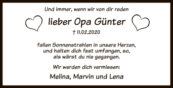 Todesanzeige von Günter Steinau von SYK