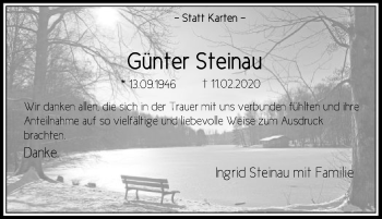Todesanzeige von Günter Steinau von SYK