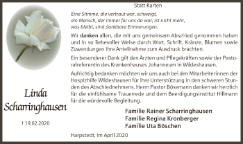 Todesanzeige von Linda Scharringhausen von SYK