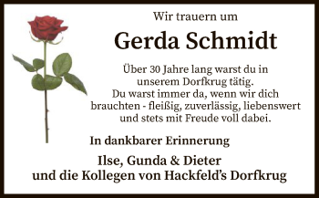 Todesanzeige von Gerda Schmidt von SYK