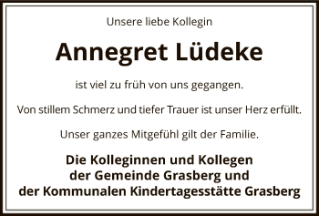 Todesanzeige von Annegret Lüdeke von SYK
