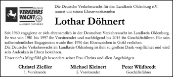 Todesanzeige von Lothar Döhnert von SYK