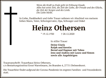 Todesanzeige von Heinz Othersen von SYK