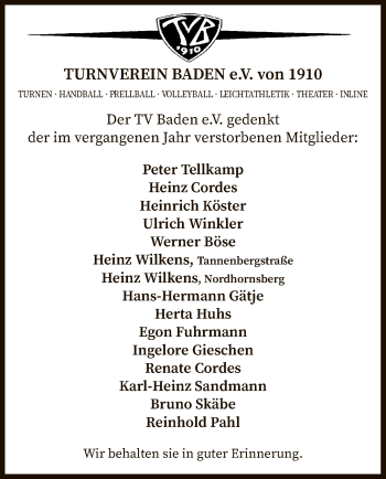 Todesanzeige von In Gedenken  von SYK