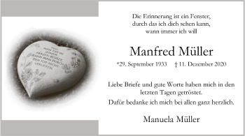 Todesanzeige von Manfred Müller von SYK