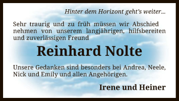 Todesanzeige von Reinhard Nolte von SYK