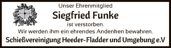 Todesanzeige von Siegfried Funke von SYK