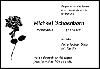 Todesanzeige von Michael Schoenborn von SYK