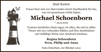 Todesanzeige von Michael Schoenborn von SYK