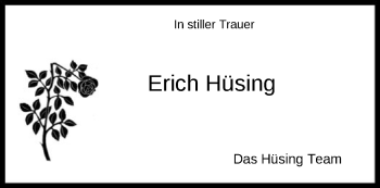 Todesanzeige von Erich Hüsing von SYK