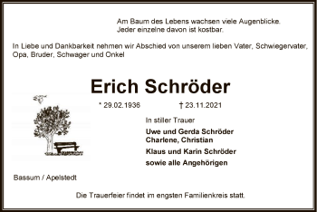 Todesanzeige von Erich Schröder von SYK