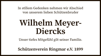 Todesanzeige von Wilhelm Meyer-Diercks von SYK