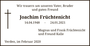 Todesanzeige von Joachim Früchtenicht von SYK