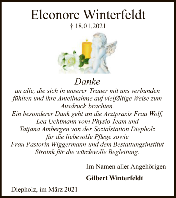 Todesanzeige von Eleonore Winterfeldt von SYK