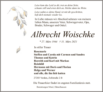 Todesanzeige von Albrecht Woischke von SYK