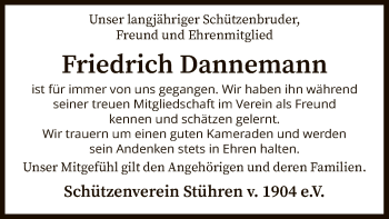 Todesanzeige von Friedrich Dannemann von SYK